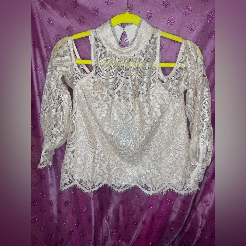 Nanette Lepore White Lace Blouse